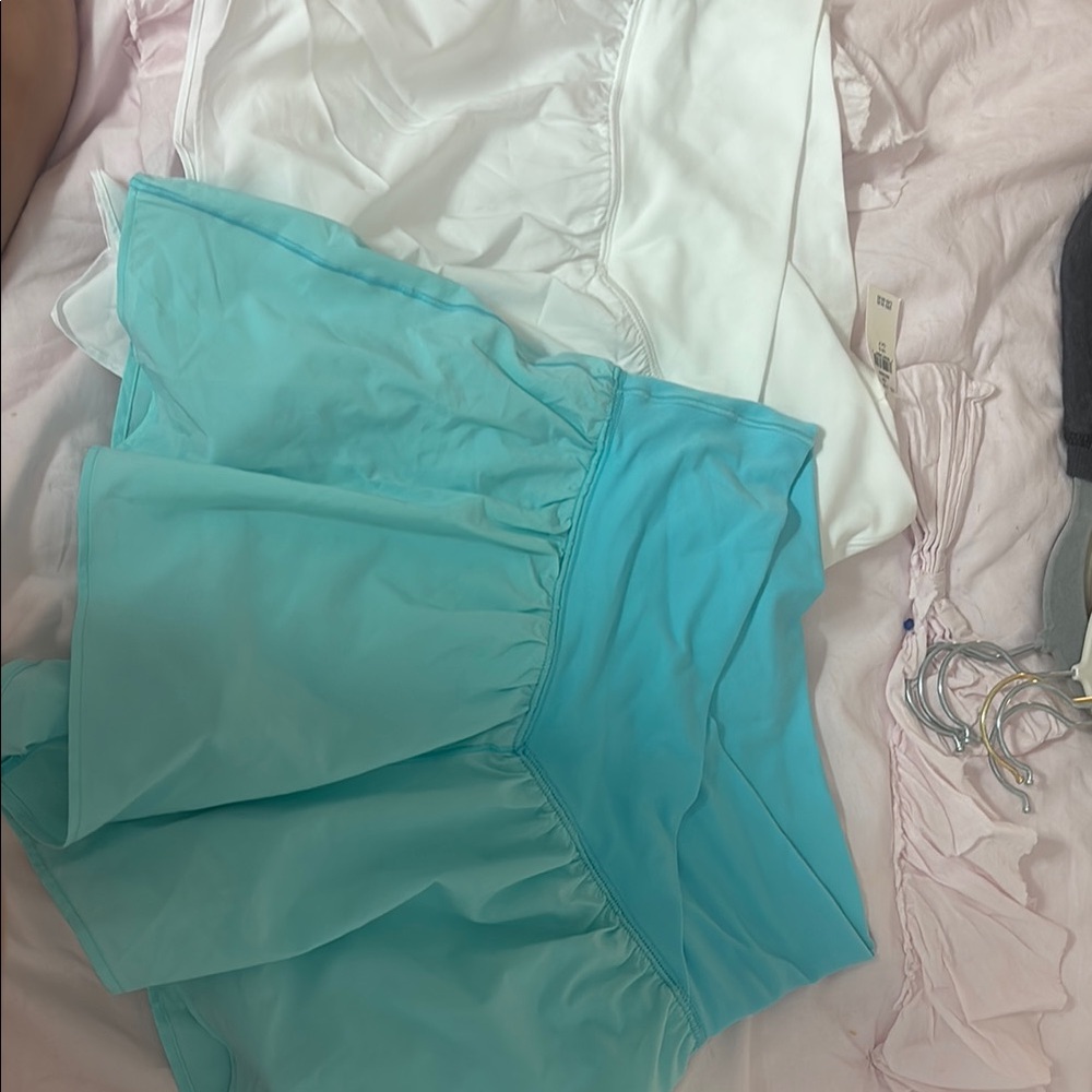 White and teal aerie crossover shorts bundle size small